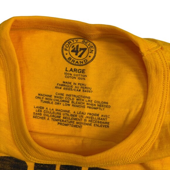 '47 Brand Michigan Wolverines Wordmark Short Sleeve T Shirt (Maize / Yellow) - L - Picture 4 of 6